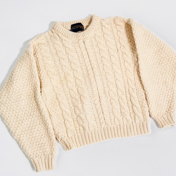 Acorn Kids Sweater Wool Beige Unisex - Picture 1 of 5